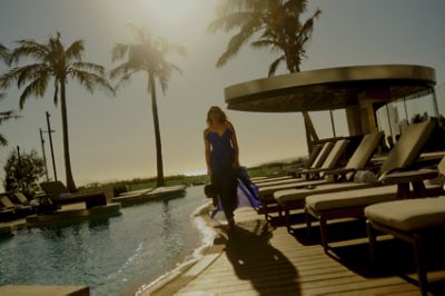 Dannii Minogue at The Langham, Gold Coast's pool