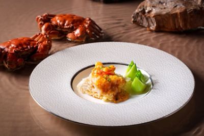 Local Lobster, Crab Roe, Rice Cracker, Sautéed