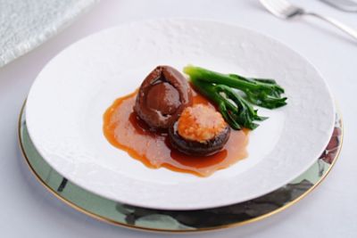 Minced Shrimp, Shiitake, South African Abalone (Twenty Eight-Head), Seasonal Green, Braised 