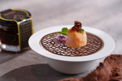 Australian Scallop, Pear, Lee Kum Kee Truffle XO Sauce, Deep-Fried