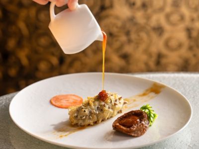 South African Abalone, Kanto Sea Cucumber, Onion Concentrate, Braised