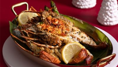 of Baked Local (Yung Shue O) Fresh Baby Lobster with Herbs and Garlic Butter Sauce