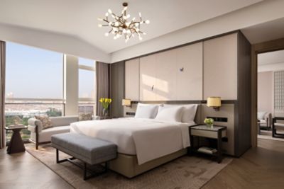 Cordis Kunshan hotel room bedroom with river view