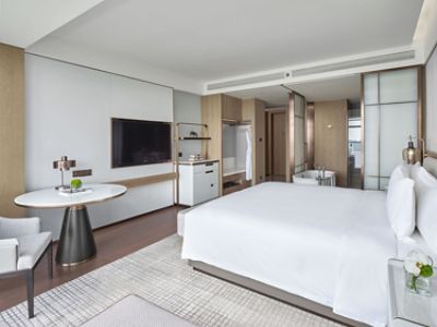 bedroom of superior hotel room in Xuzhou China