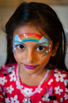 Child with face painted