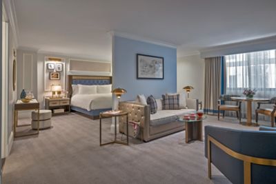 The Executive Suites spacious living area is ideal for working and relaxing in the comfort of your suite.