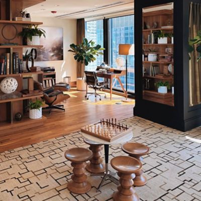 Langham Chicago Club Lounge seating area