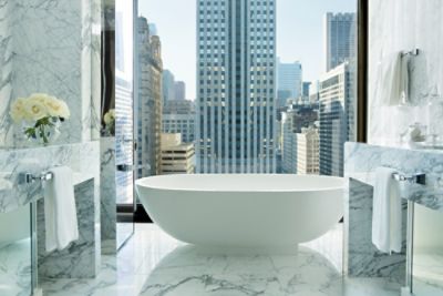 The Langham Chicago Luxury Hotel Infinity Suite Guest Bathroom with Bathtub