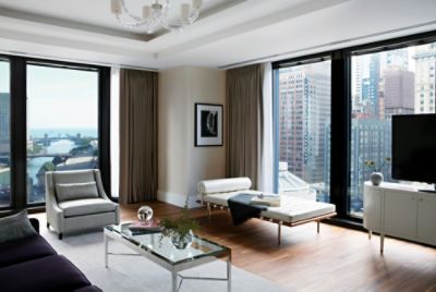 The Langham Chicago Luxury Hotel One Bedroom Lake View Suite Living Room