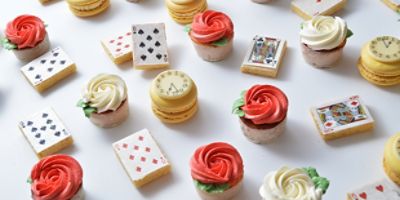 Alice in wonderland setting at afternoon tea at Pavilion at The Langham, Chciago