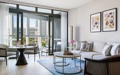 The Langham Gold Coast luxury hotel One Bedroom Suite Kitchenette Living Room