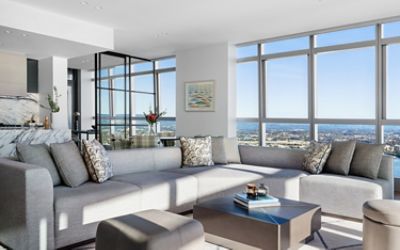 The Langham Gold Coast Jewel Residences Three Bedroom Ocean Penthouse Living Room
