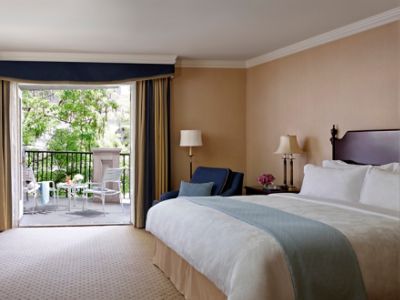 The Langham Huntington, Pasadena Lanai Room features a balcony or patio with views of the hotel garden or pool.